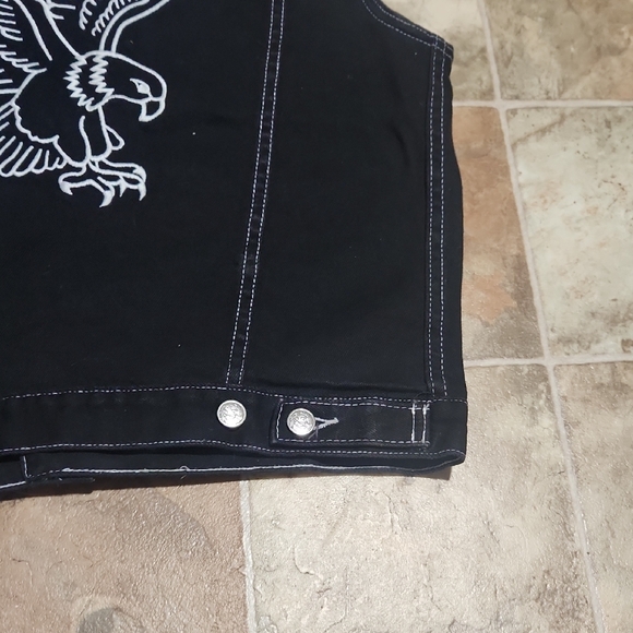 Harley-Davidson Black Vest with Eagle Embroidery Size M. 100 % Cotton. - Picture 11 of 14